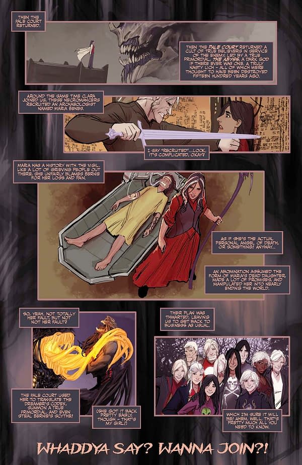 Interior preview page from Death Vigil #1