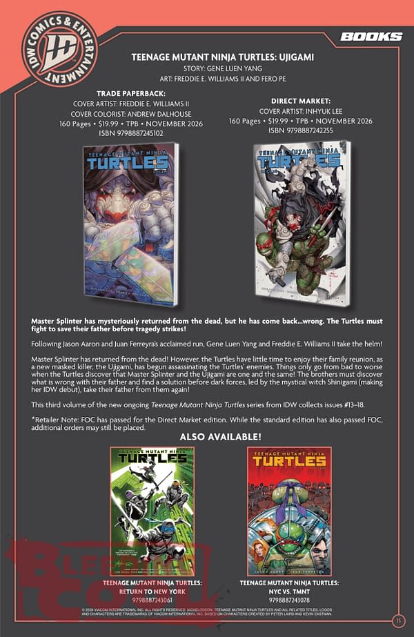 Exclusive: Official Full IDW November 2026 Solicits