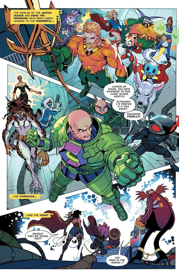 Interior preview page from DC x Sonic the Hedgehog: The Metal Legion #5