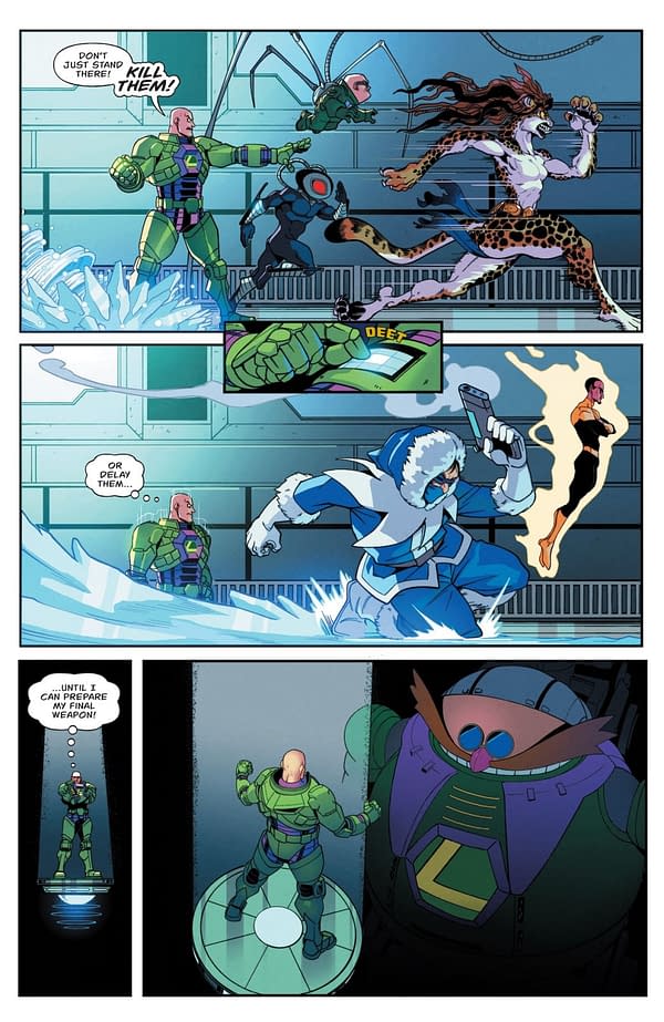 Interior preview page from DC x Sonic the Hedgehog: The Metal Legion #5