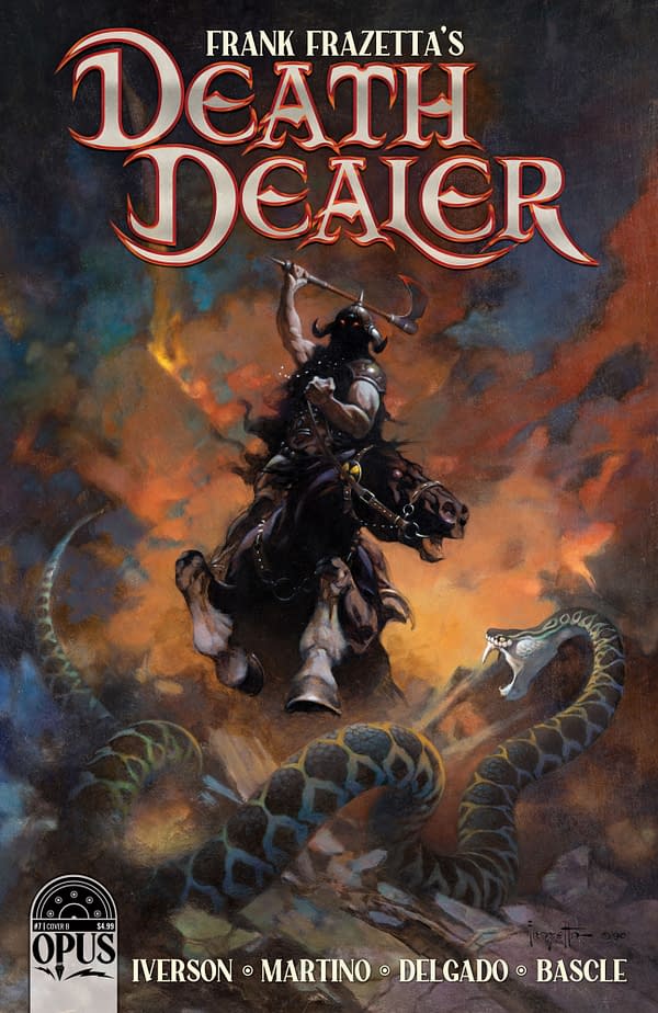 Preview Frank Frazetta's Death Dealer #7, by Mitch Iverson, Esau, and Isaac Escorza, in stores November 16th from Opus Comics
