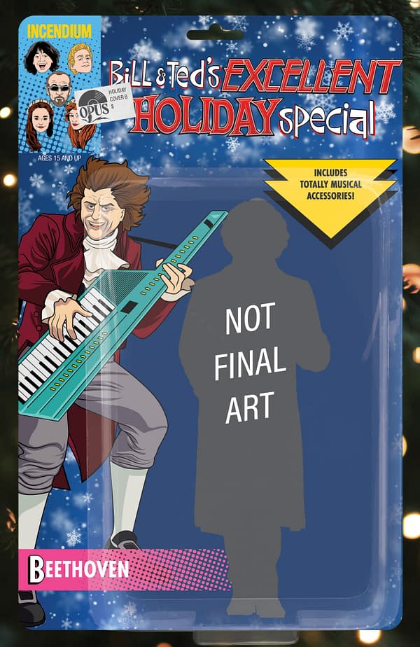Cover B Action Figure variant cover for Bill & Ted's Excellent Holiday Special #1