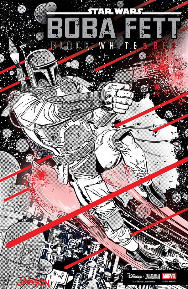 Cover image for STAR WARS: BOBA FETT - BLACK, WHITE & RED #3 KLAUS JANSON VARIANT