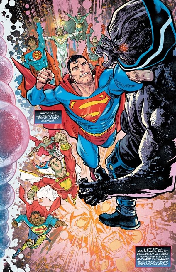 Is That Superboy Prime Narrating Dark Nights: Death Metal Trinity Crisis?