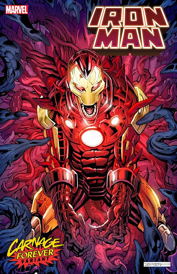 Cover image for IRON MAN 18 JEFF JOHNSON CARNAGE FOREVER VARIANT