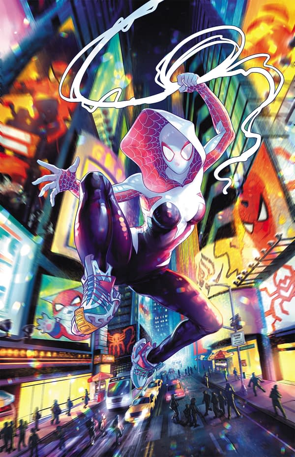 Cover image for SPIDER-SOCIETY #3 MEGHAN HETRICK SPIDER-GWEN VIRGIN VARIANT