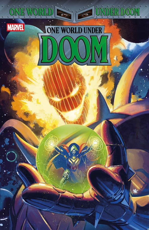 Cover image for ONE WORLD UNDER DOOM #4 BEN HARVEY COVER