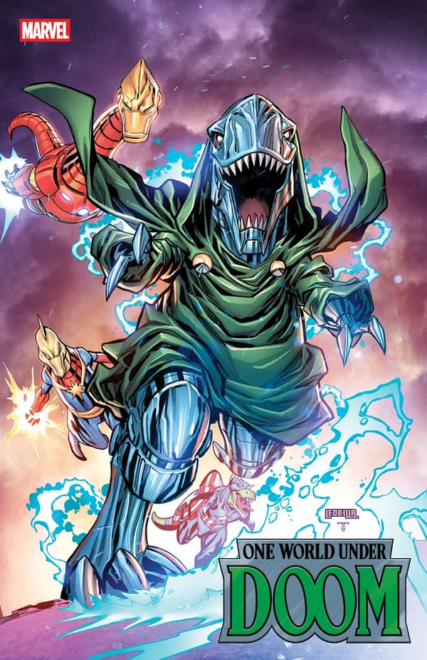 Cover image for ONE WORLD UNDER DOOM #5 KEN LASHLEY DOOMASAUR VARIANT