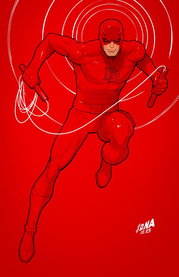 Cover image for DAREDEVIL/PUNISHER: THE DEVIL'S TRIGGER #4 DAVID NAKAYAMA COLOR BLOCK RED VIRGIN VARIANT