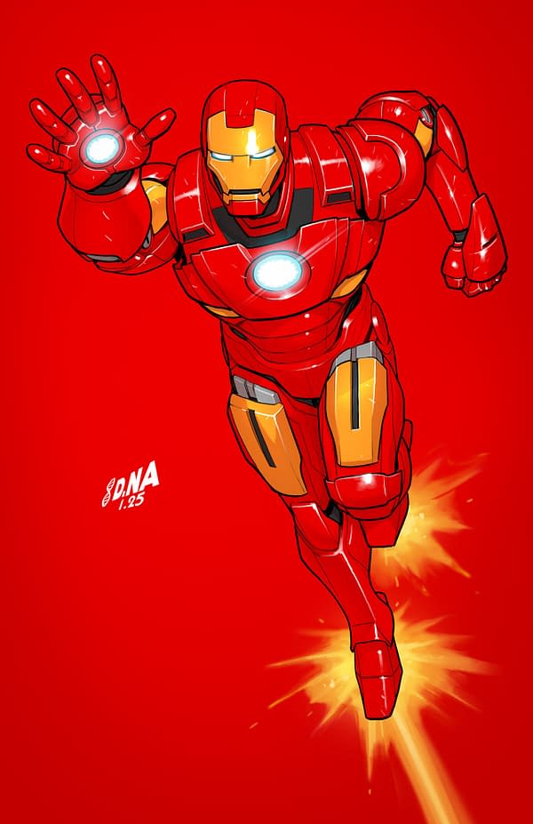 Cover image for IRON MAN #2 DAVID NAKAYAMA COLOR BLOCK RED VIRGIN VARIANT