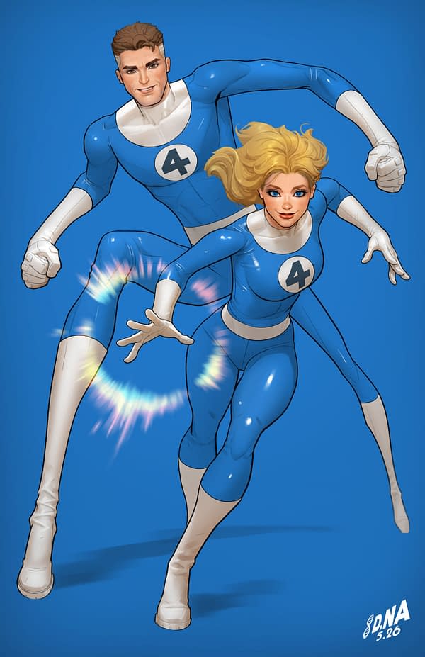 Cover image for FANTASTIC FOUR #14 DAVID NAKAYAMA COLOR BLOCK BLUE VIRGIN VARIANT