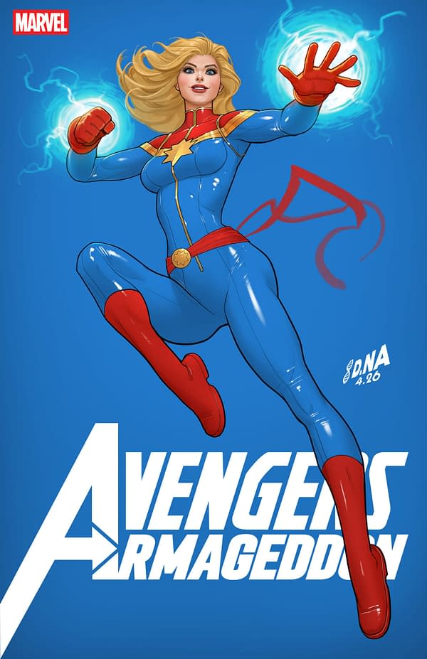 Cover image for AVENGERS: ARMAGEDDON #2 DAVID NAKAYAMA COLOR BLOCK BLUE VARIANT