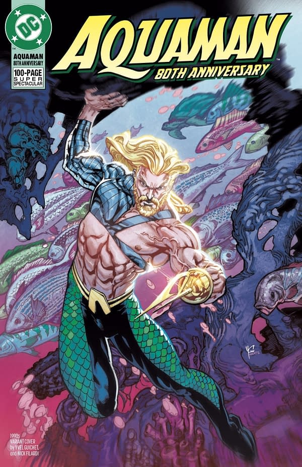 Cover image for AQUAMAN 80TH ANNIVERSARY 100-PAGE SUPER SPECTACULAR #1 (ONE SHOT) CVR G YVEL GUICHET 1990S VAR