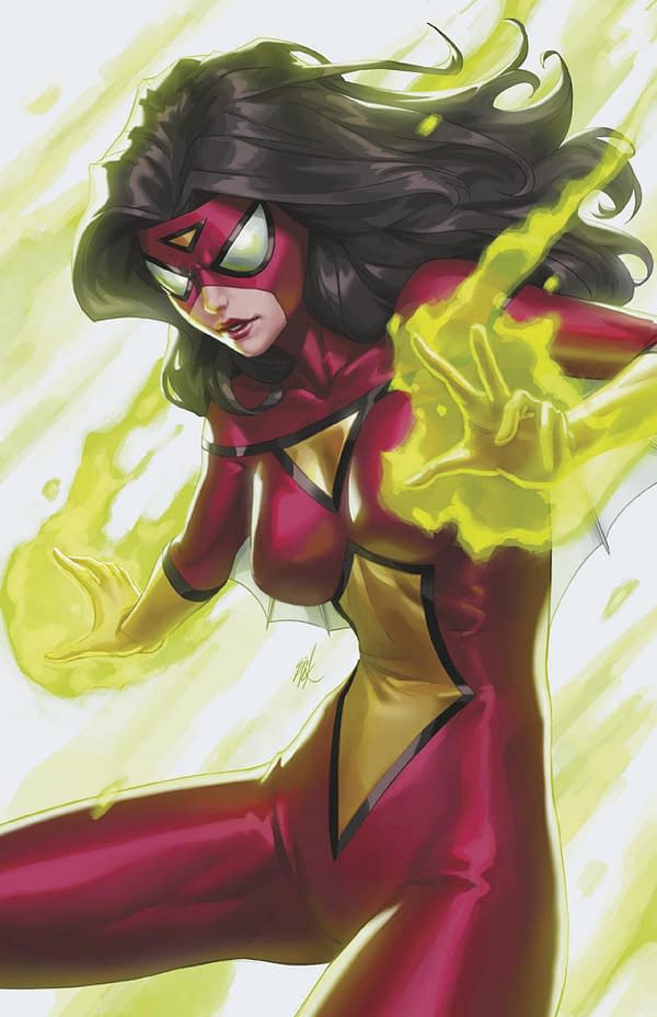 Cover image for SPIDER-WOMAN 1 EJIKURE SPIDER-WOMAN VIRGIN VARIANT [GW]
