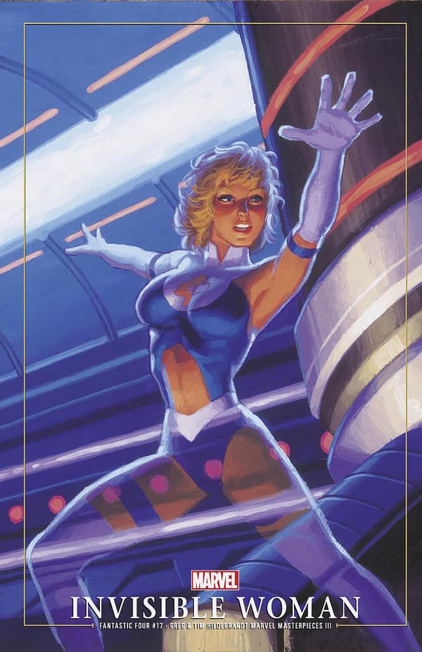 Cover image for FANTASTIC FOUR 17 GREG AND TIM HILDEBRANDT INVISIBLE WOMAN MARVEL MASTERPIECES III VARIANT