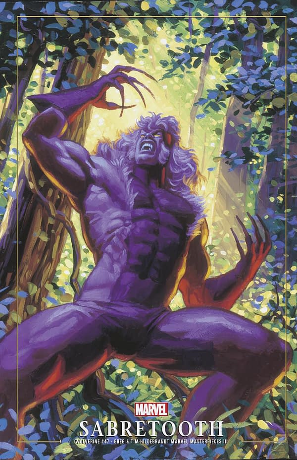 Cover image for WOLVERINE #47 GREG AND TIM HILDEBRANDT SABRETOOTH MARVEL MASTERPIECES III VARIANT