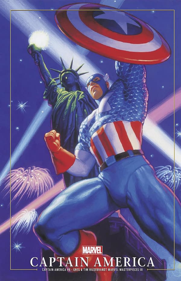 Cover image for CAPTAIN AMERICA #8 GREG AND TIM HILDEBRANDT CAPTAIN AMERICA MARVEL MASTERPIECES III VARIANT