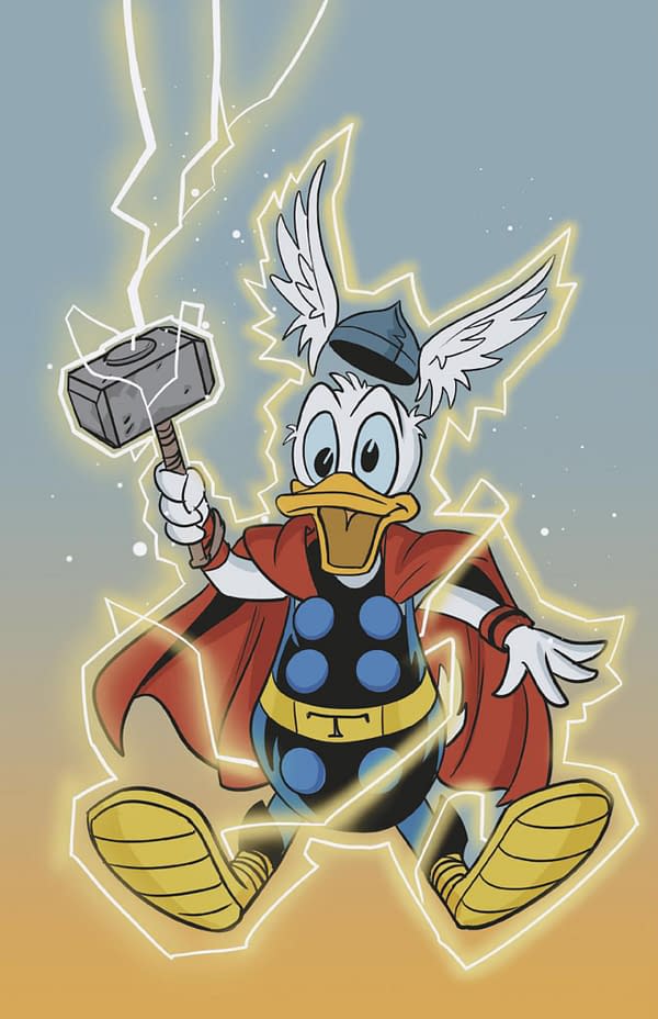 Cover image for MARVEL & DISNEY: WHAT IF...? DONALD DUCK BECAME THOR #1 PHIL NOTO DONALD DUCK TH OR VIRGIN VARIANT