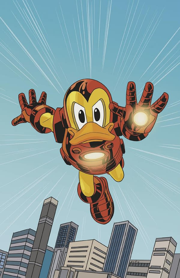 Cover image for MARVEL & DISNEY: WHAT IF...? DONALD DUCK BECAME IRON MAN #1 PHIL NOTO VIRGIN VARIANT
