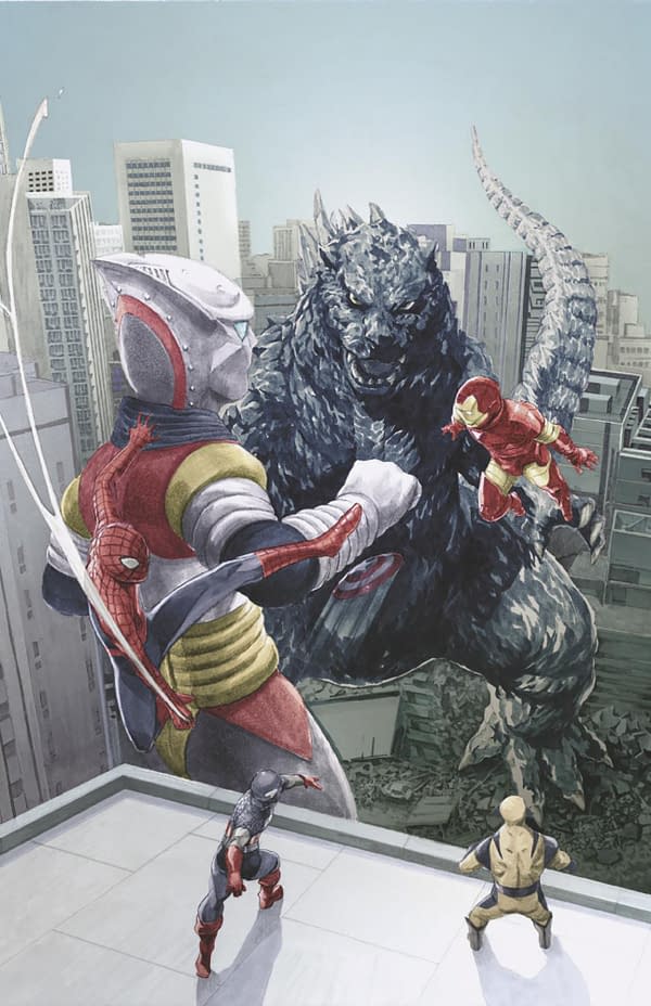 Cover image for GODZILLA VS. AVENGERS #1 MITSUHIRO ARITA VIRGIN VARIANT