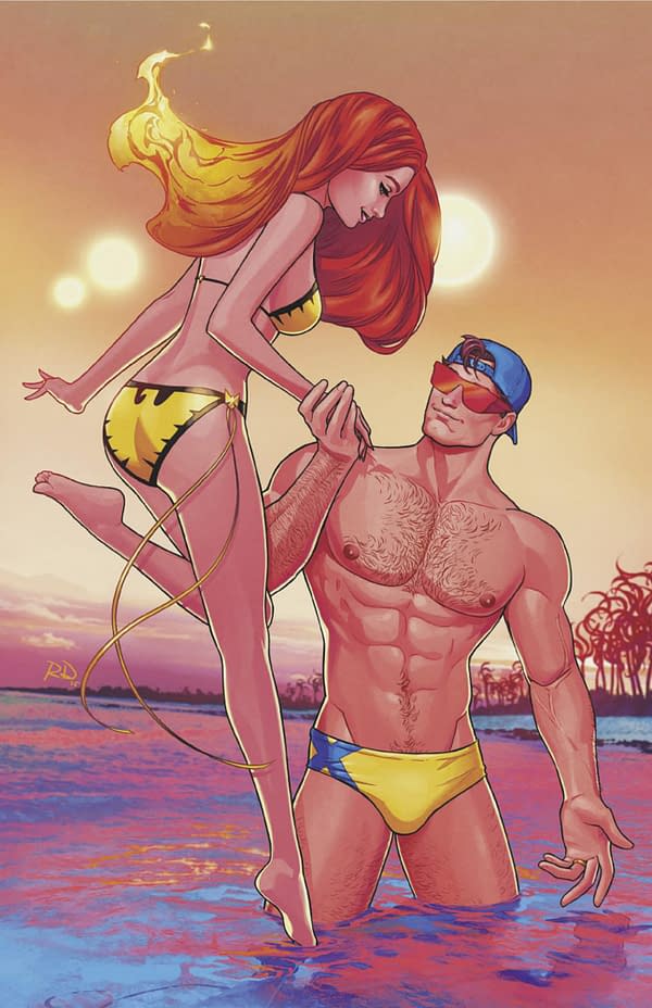 Cover image for MARVEL SWIMSUIT SPECIAL: FRIENDS, FOES & RIVALS #1 RUSSELL DAUTERMAN VIRGIN VARIANT