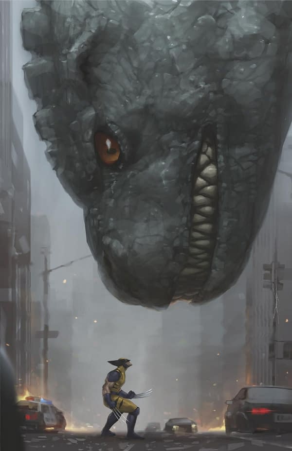 Cover image for GODZILLA DESTROYS THE MARVEL UNIVERSE #3 JEEHYUNG LEE VIRGIN VARIANT