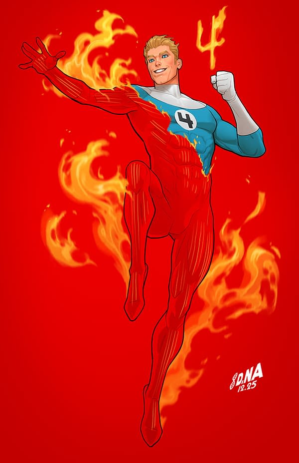 Cover image for FANTASTIC FOUR #8 DAVID NAKAYAMA COLOR BLOCK RED VIRGIN VARIANT