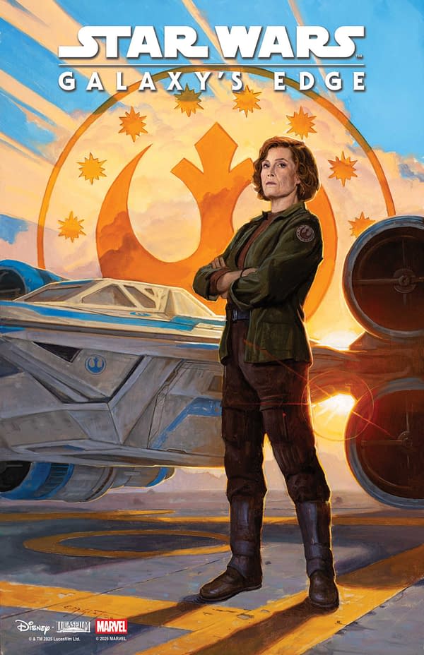 Cover image for STAR WARS: GALAXY'S EDGE - ECHOES OF THE EMPIRE #2 E.M. GIST MANDALORIAN & GROGU VARIANT