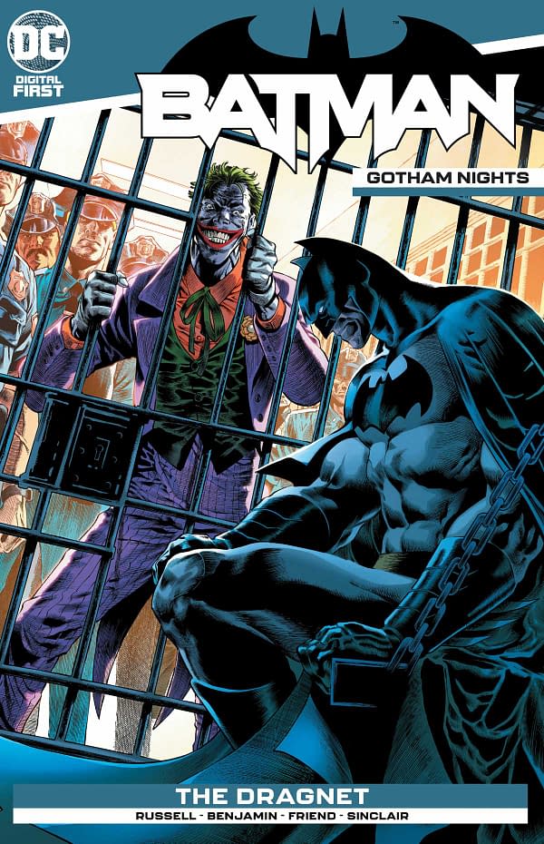 The cover of Batman: Gotham Nights #4 published by DC Comics with a creative team of Mark Russell, Ryan Benjamin, Richard Friend, Alex Sinclair, and Troy Peteri.