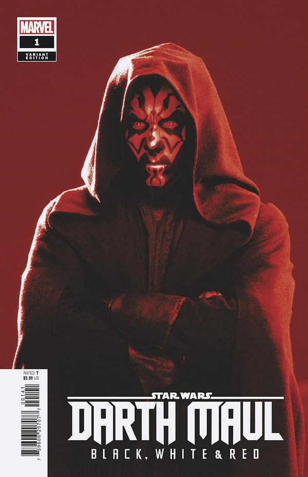 Cover image for STAR WARS: DARTH MAUL - BLACK, WHITE & RED #1 MOVIE VARIANT