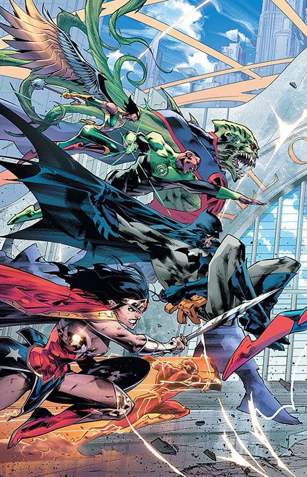 Jorge Jimenez's Sixth Dimension Justice League Triptych Now All on One Issue