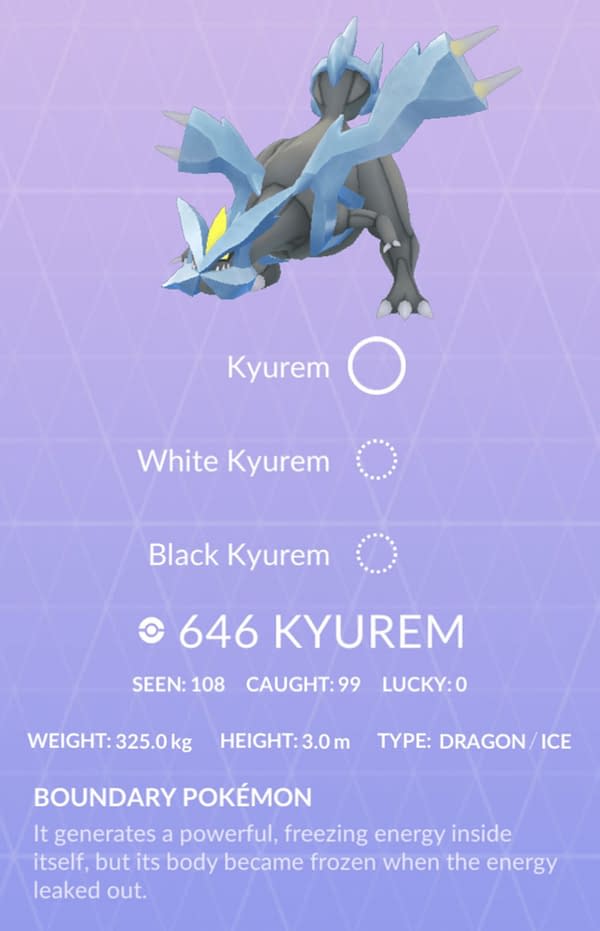 Pokédex entry. Credit: Niantic.