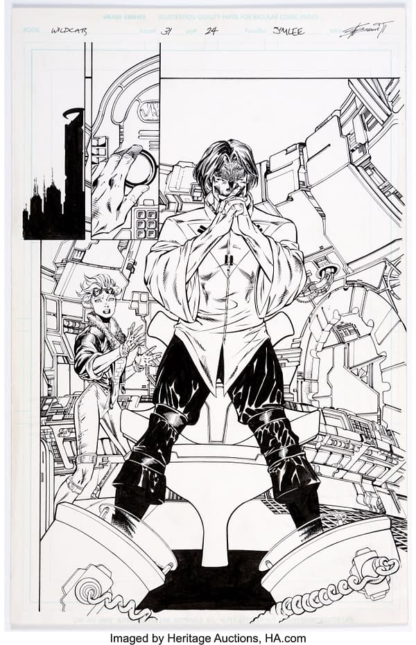 Alan Moore and Jim Lee WildC.A.T.S Original Artwork At Auction