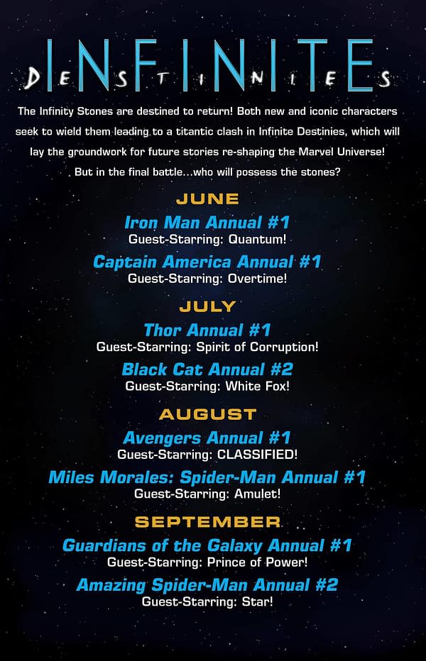 Infinite Destinies, Marvel's Summer Annual Event, Launches in June