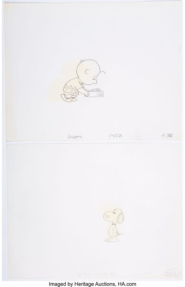 The layers of the Peanuts production cel. Credit: Heritage Auctions