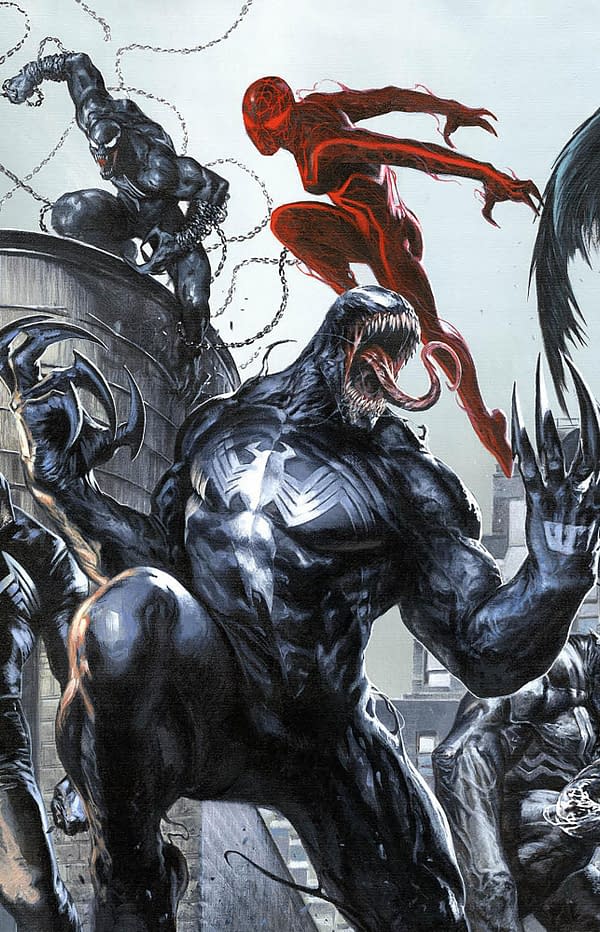 Cover image for DEATH OF THE VENOMVERSE 1 GABRIELE DELL'OTTO VIRGIN CONNECTING VARIANT