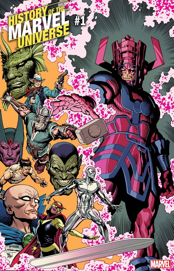 DEtails on Mark Waid History of the Marvel Universe for July