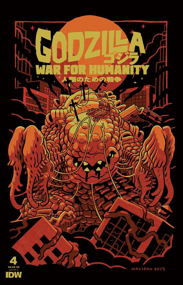 Cover image for GODZILLA: THE WAR FOR HUMANITY #4 ANDREW MACLEAN COVER