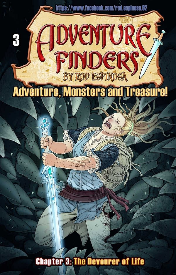 The cover of Adventure Finders #3 from Action Lab Entertainment with Rod Espinosa as the creative team.