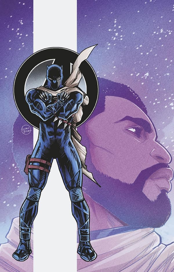 Cover image for AVENGERS #28 LUCIANO VECCHIO BLACK PANTHER VIRGIN VARIANT [DOOM]