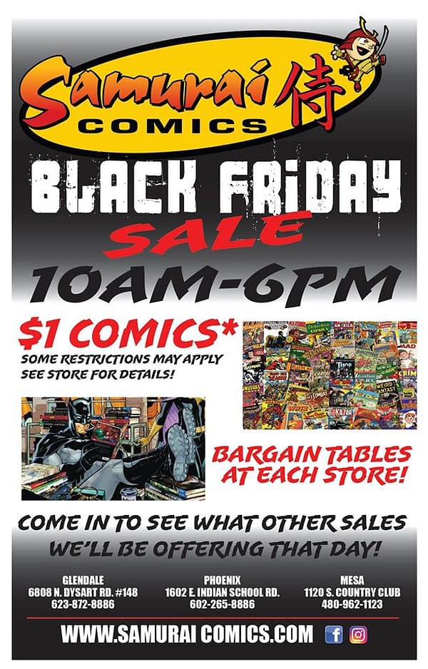 150 Comic Shops Running Black Friday Events Today…