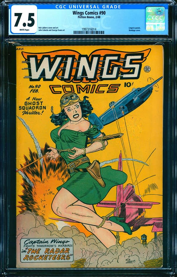The copy of Wings Comics #90 up for auction on ComicConnect. Image Credit: ComicConnect