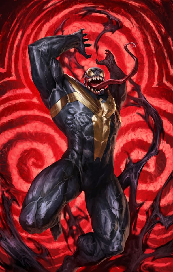 Cover image for AMAZING SPIDER-MAN/VENOM: DEATH SPIRAL #1 SKAN VENOM VIRGIN VARIANT [DS]
