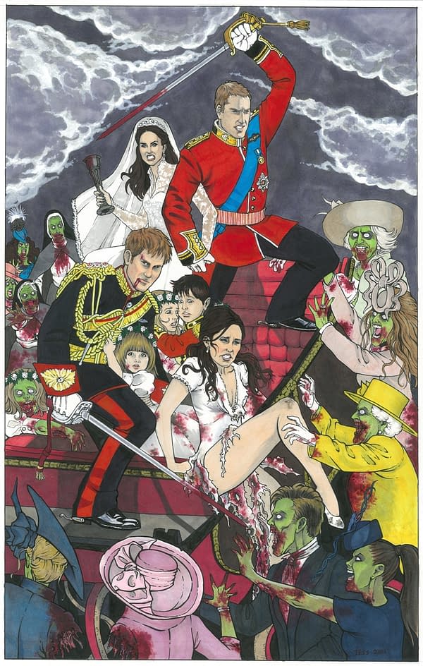 San Diego Debut: Zombie Royal Wedding Print by Tess Fowler