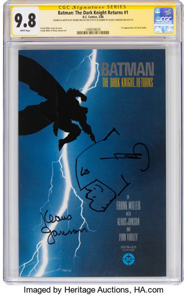 Frank Miller Signed & Sketched Dark Knight #1 On Auction On Heritage