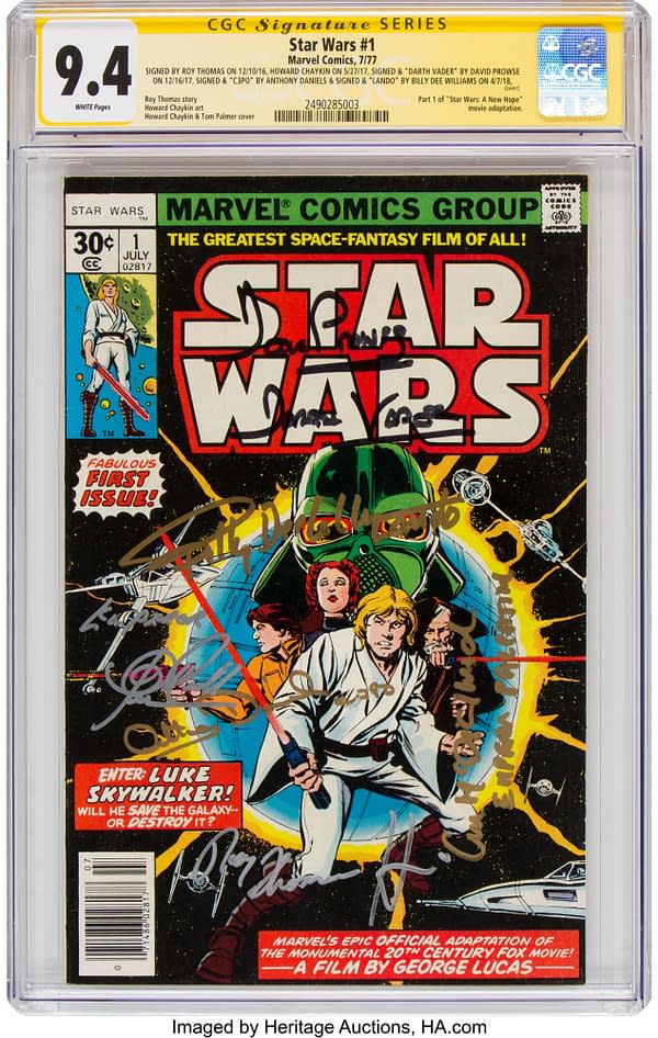 A Graded And Cast Signed Copy Of Marvel Star Wars #1 Up For Auction