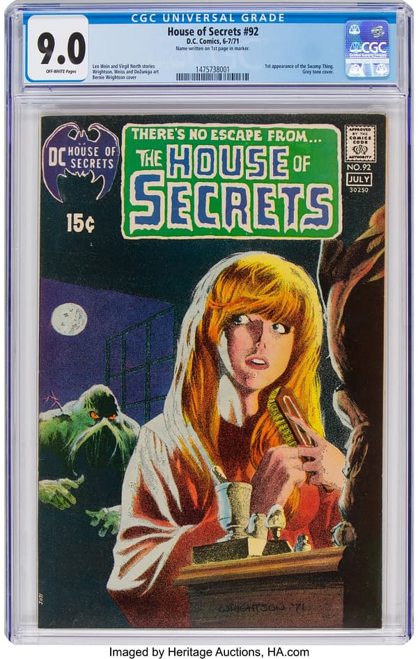 Swamp Thing on the cover of House of Secrets #92, artwork by Bernie Wrightson.