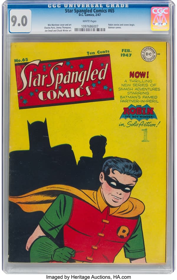 Star Spangled Comics #65, cover-dated February 1947 featuring Robin from DC Comics.
