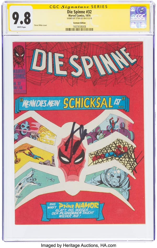German Copy Of Amazing Spidey #32 Signed By Stan Lee At Heritage