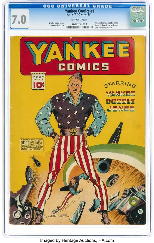 Yankee Comics #1 (Chesler, 1941) featuring Yankee Doodle Jones and Dr. Doom.